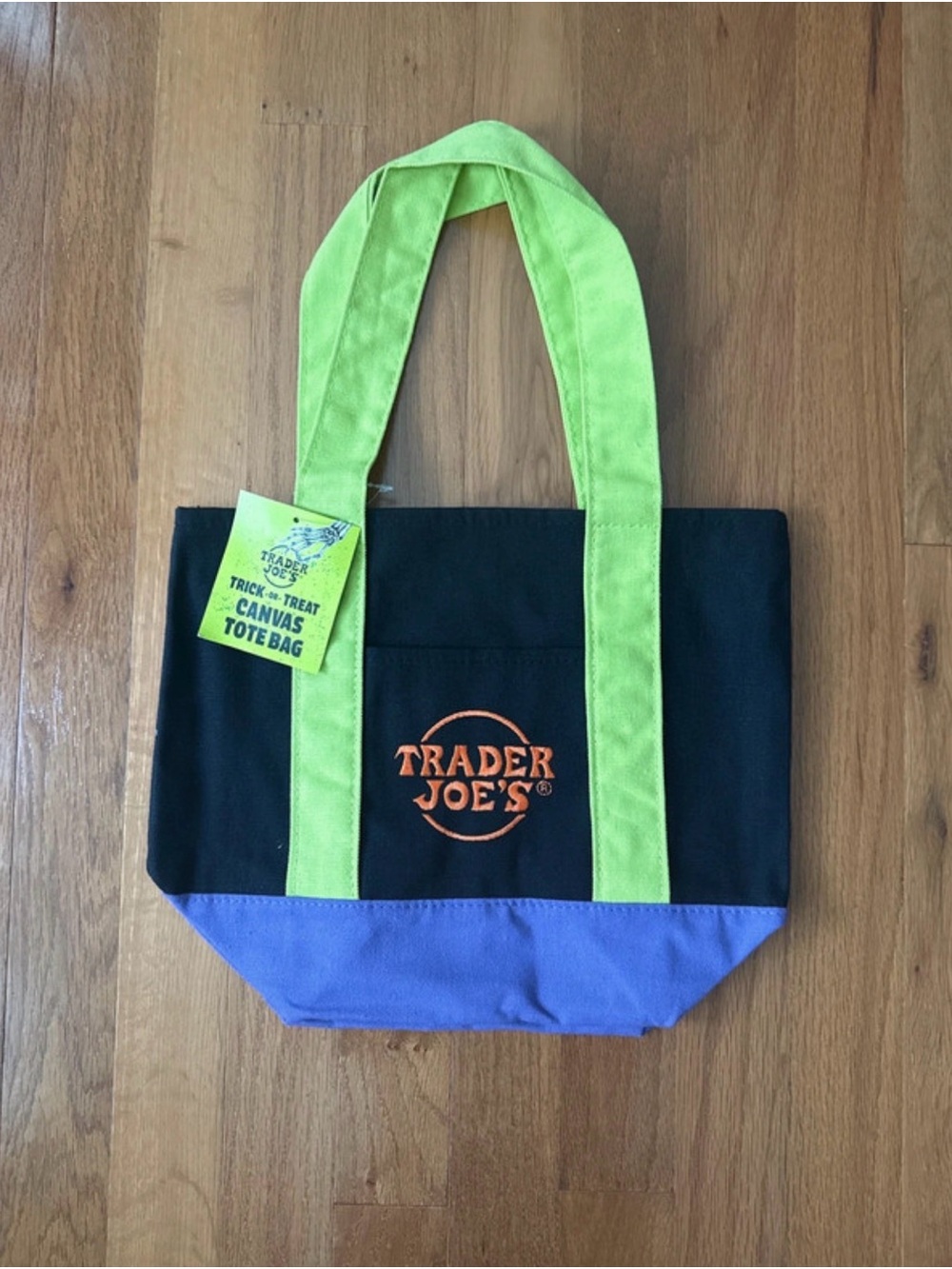 Trader Joe’s Black Multi Halloween Trick-or-Treat Mini Canvas Tote Bag